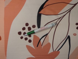 Mintás kimo jersey, rozsdabarna leveles, pötty mintás (14323)