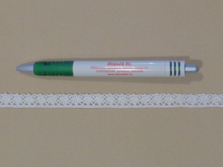 Pamut csipke, fehér, 10 mm széles (14342-1170)